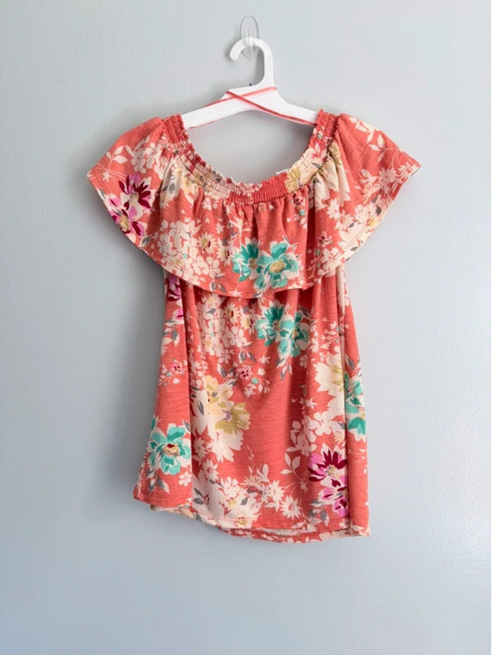 LC Lauren Conrad Floral Off Shoulder Blouse Size Small